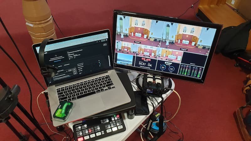 Funeral livestreaming setup