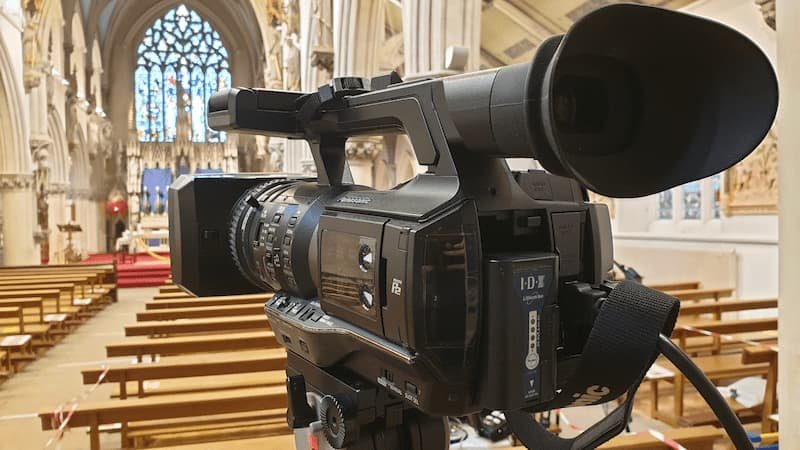 Professional camera at ceremony